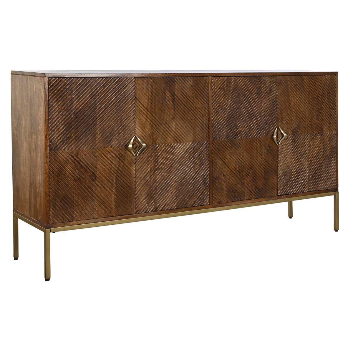 Buffet DKD Home Decor – Verre Et Acacia – 150x40.5x80 Cm – Neuf