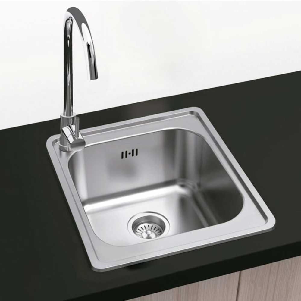 Fregadero De Cocina De 1 Tazón, Fregadero De Acero Inoxidable Cepillado De 60×45