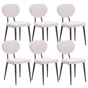 Mozaik - lot de 6 chaises scandinaves noires et blanches - Conforama