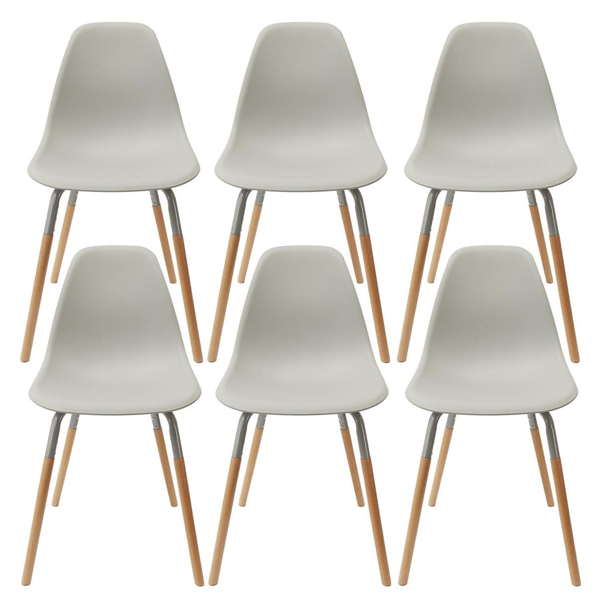 Fluk Lot De Chaises Polypropyl Ne Gris Et Bois Leroy Merlin