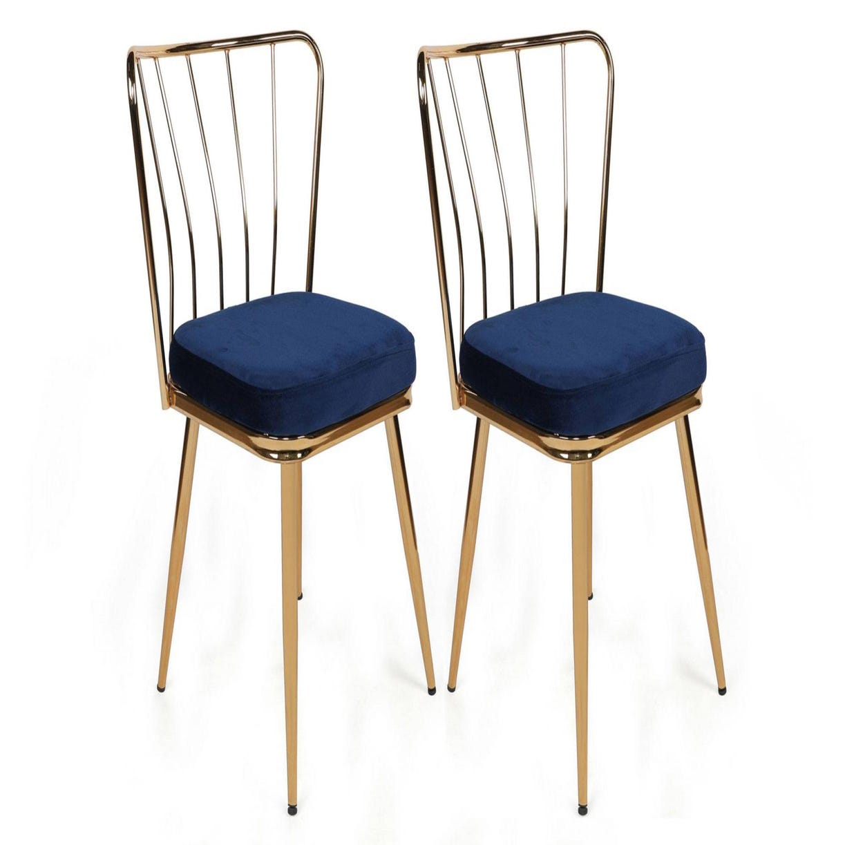 Lot de 2 chaises Scandinaves en métal Bleu BJORN