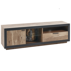 Mobile porta TV moderno rovere e nero PTI12