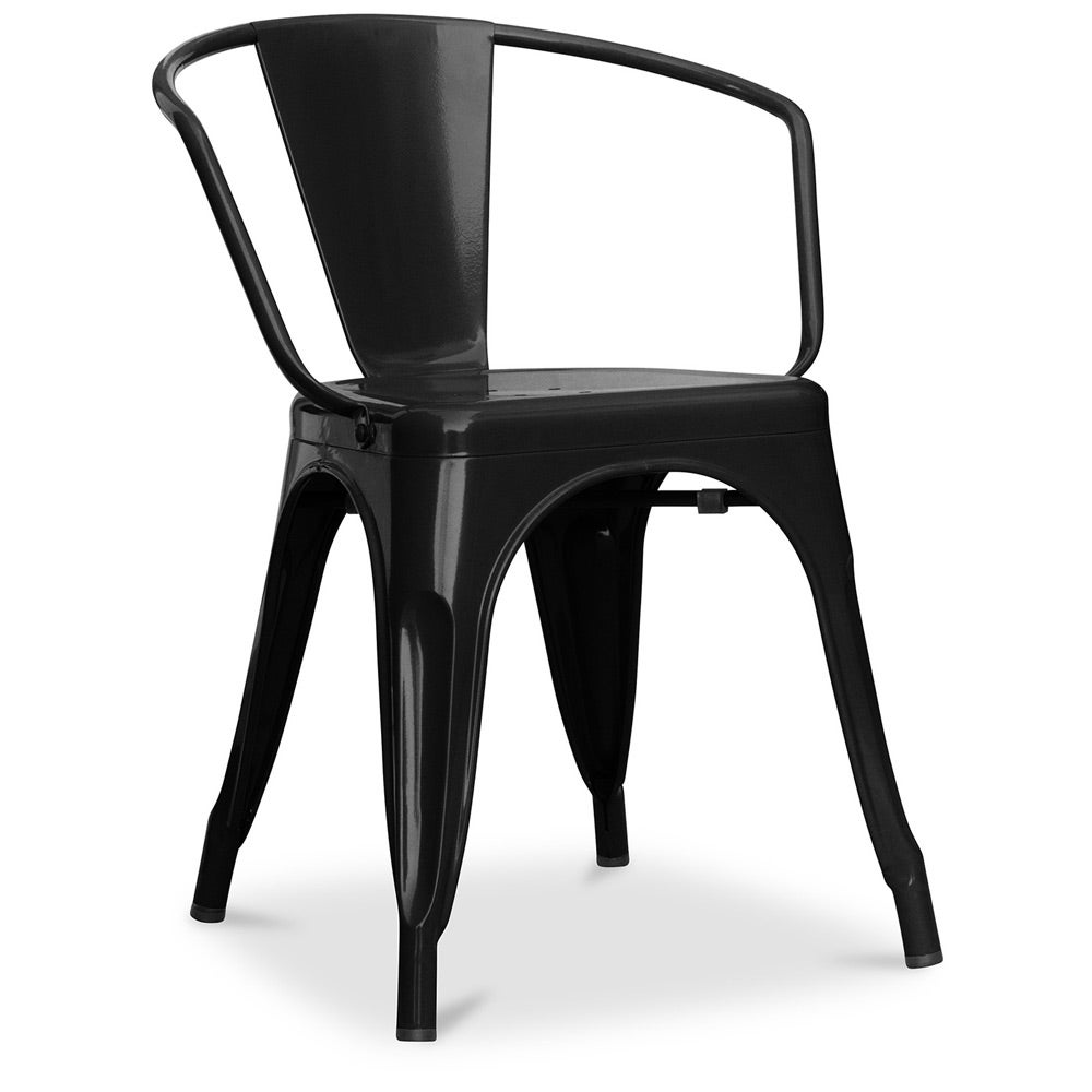 Silla de comedor bistrot metalix con reposabrazos industrial en acero - new edition