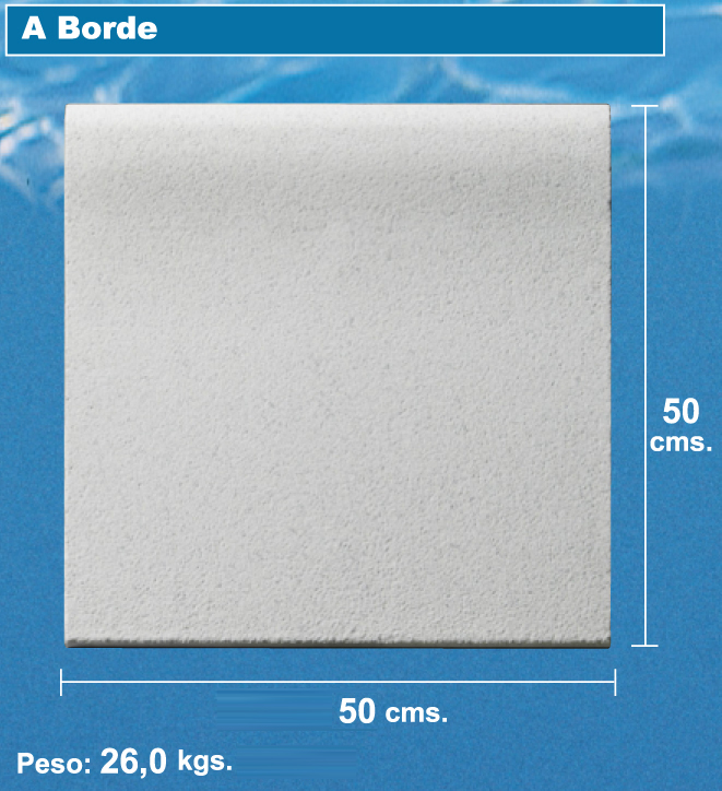 Conjunto de bordes de piscina de 5 x 6 metros en 50 cm de ancho en color blanco