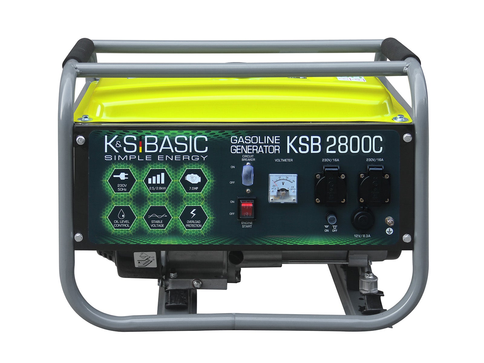 Groupe électrogène à essence KSB 2800A, puissance maximale 2800W, démarrage  manuel, régulateur de tension automatique (AVR)
