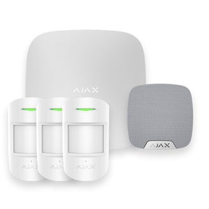 AJAX - 86364672 - Pack alarme AJAX avec détecteur de mouvement, présence,  sirène , clavier et télécommande Blanc