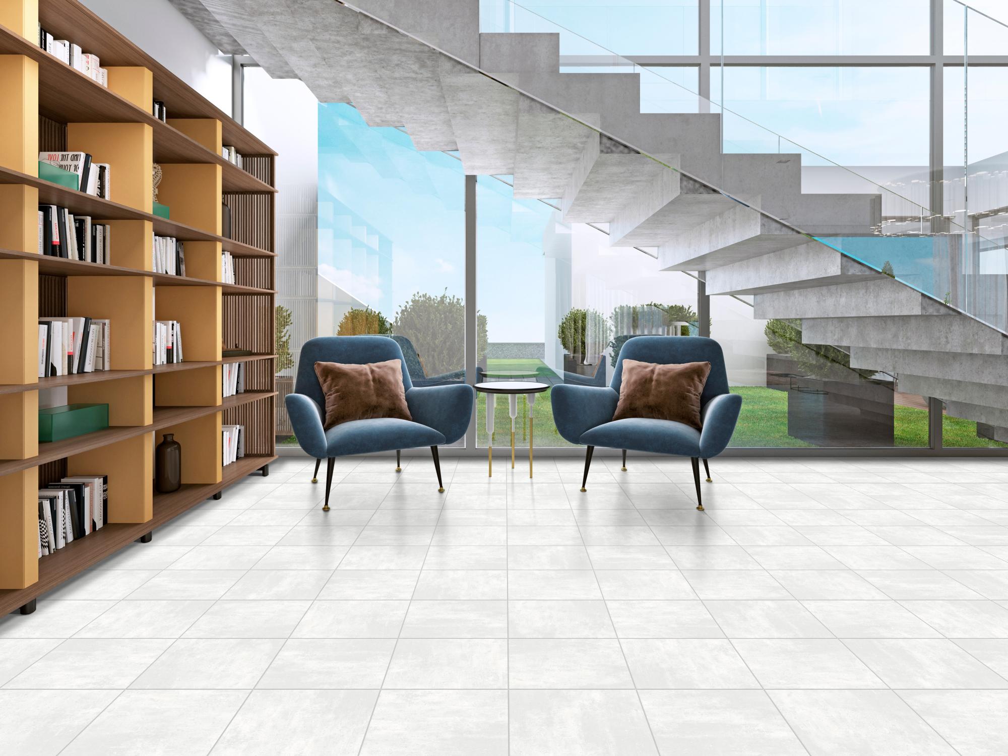 Carrelage Sol Mat CERTECA CIMENTO Blanc 33,5x33,5 (carton avec 13