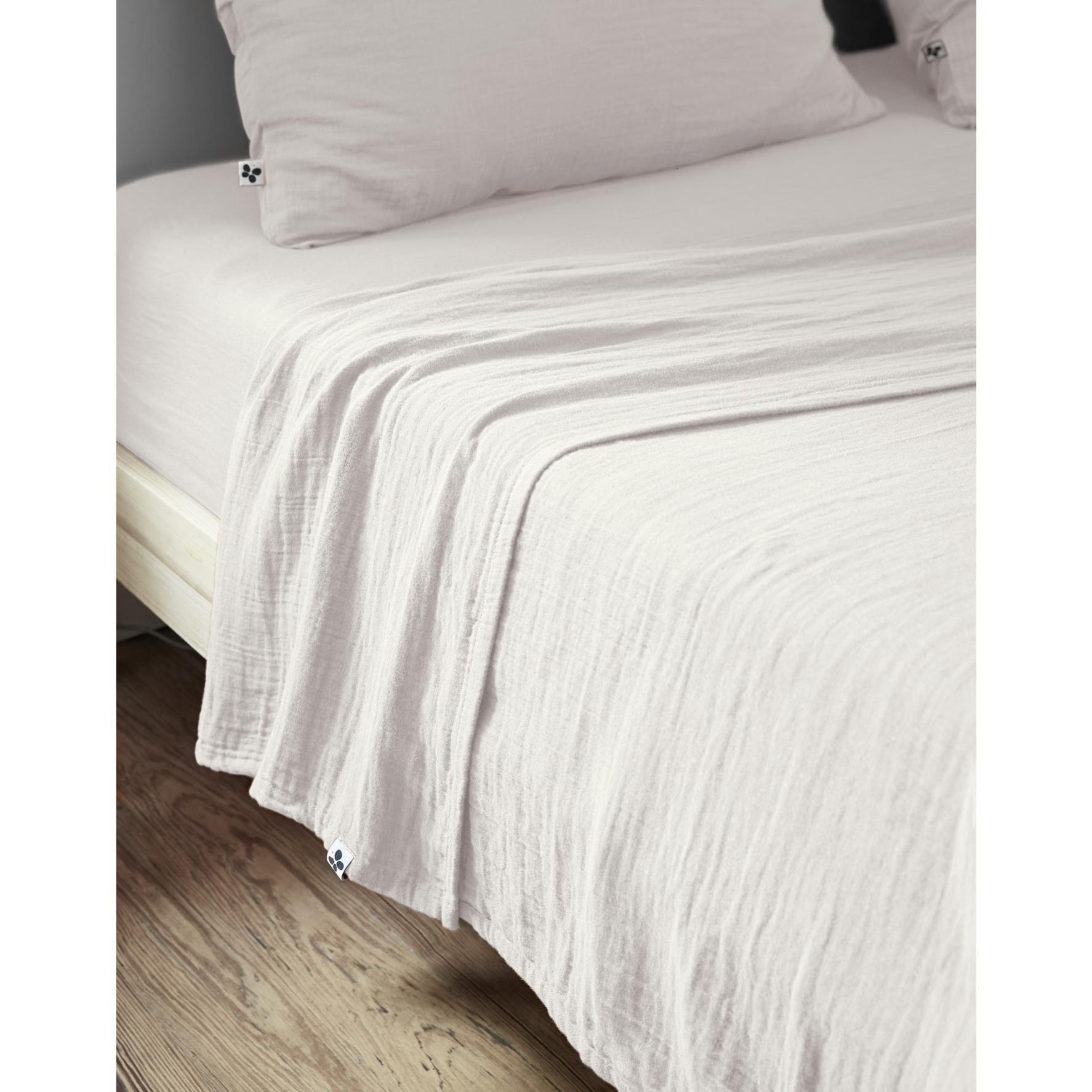 Drap plat 240 x 300 cm Double gaze de coton luxe Gaïa Blanc Leroy Merlin — free download