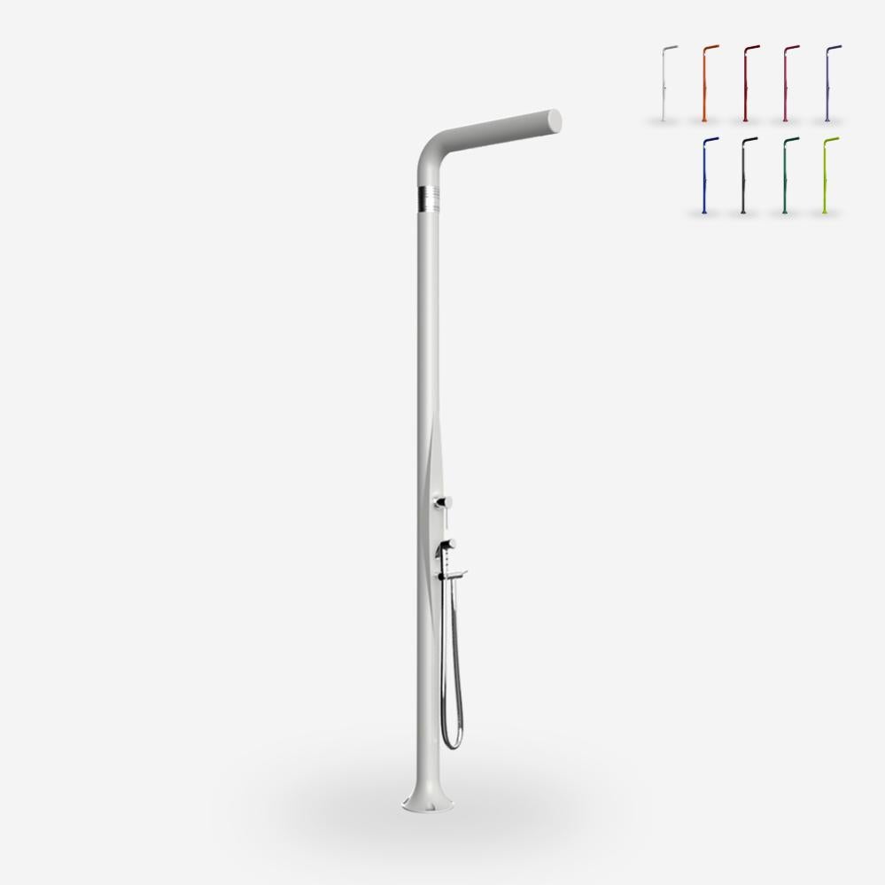 Ducha Para Piscina Al Aire Libre Con Jardín Moderno Con Mezclador De Ducha De Mano Arkema Design Funny Yang T245 - Blanco