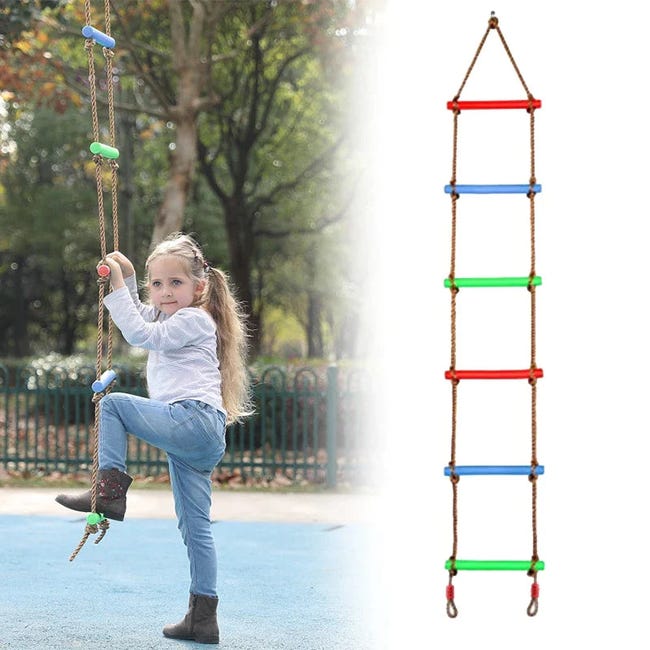 Gioco scala da arrampicata per altalena in plastica con corde per bambini /  Default Title