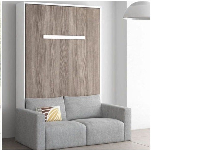 Lit Escamotable Vertical 90x200 Cm Avec Canapé Tissu Kimber-Coffrage ...