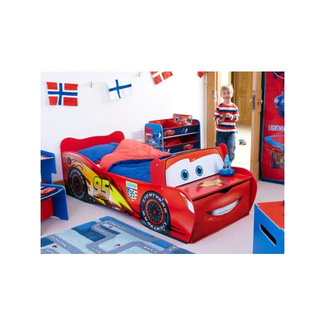 Pack complet Premium Lit Flash McQueen Lit + Matelas & Parure + Couette +  Oreiller Cars Disney