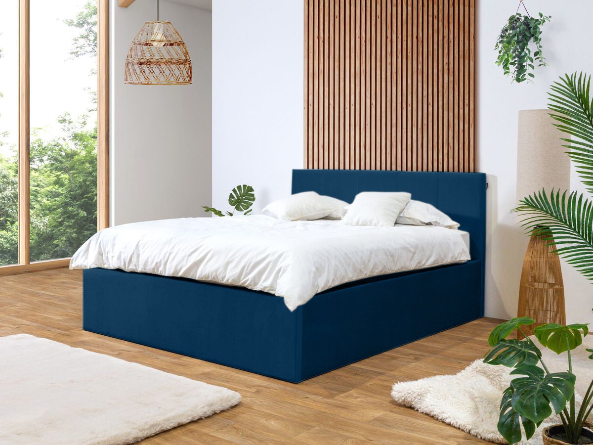 BOBOCHIC Lit coffre VIVARA rangement XL Bleu foncé 160x200 Leroy Merlin