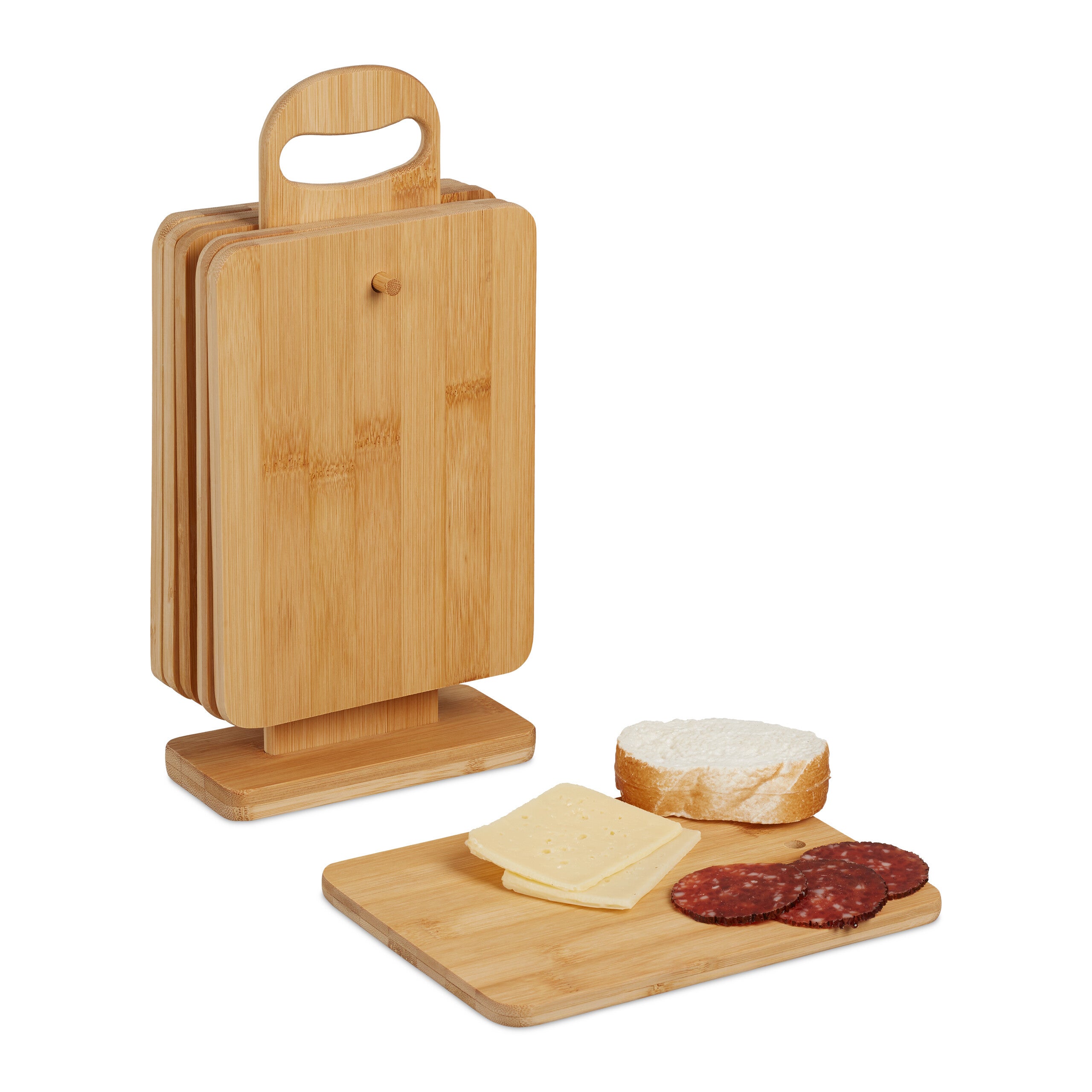 Set 6 taglieri rettangolari cucina supporto legno bambu` 22 x 15 cm NUOVO