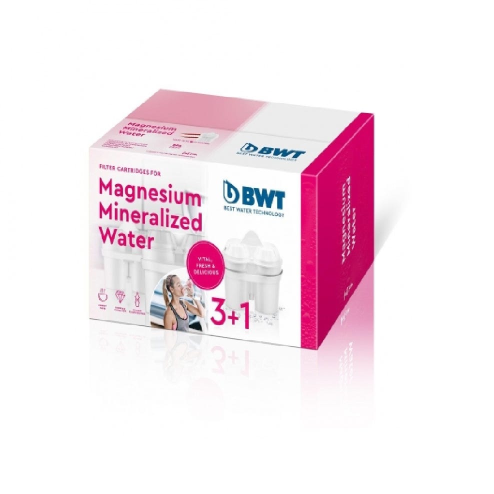 BWT - Pack de 3+1 Filtros para Jarra Filtradora de Agua con Magnesio para 4  meses duración
