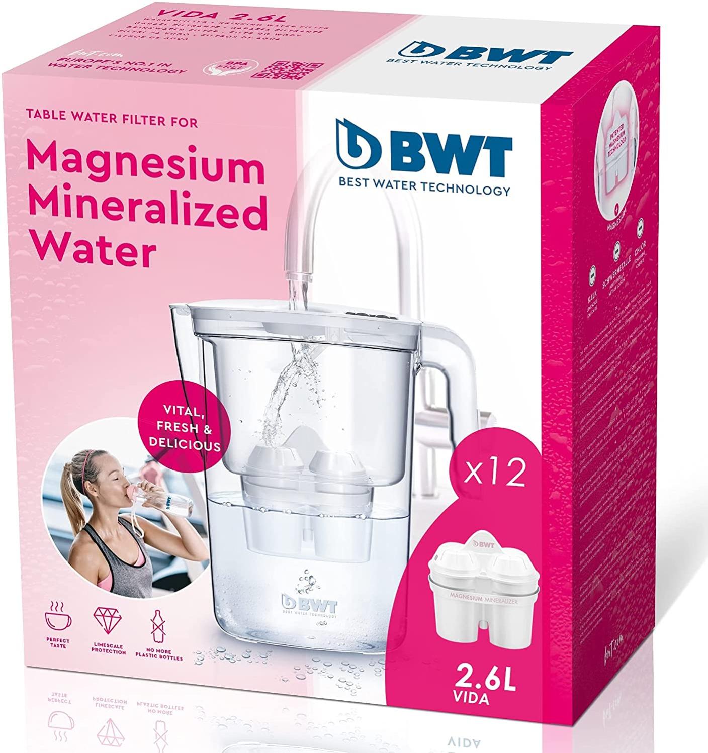 BWT - Pack de 6 Filtros para Jarra Filtradora de Agua con Magnesio para 6  meses duración