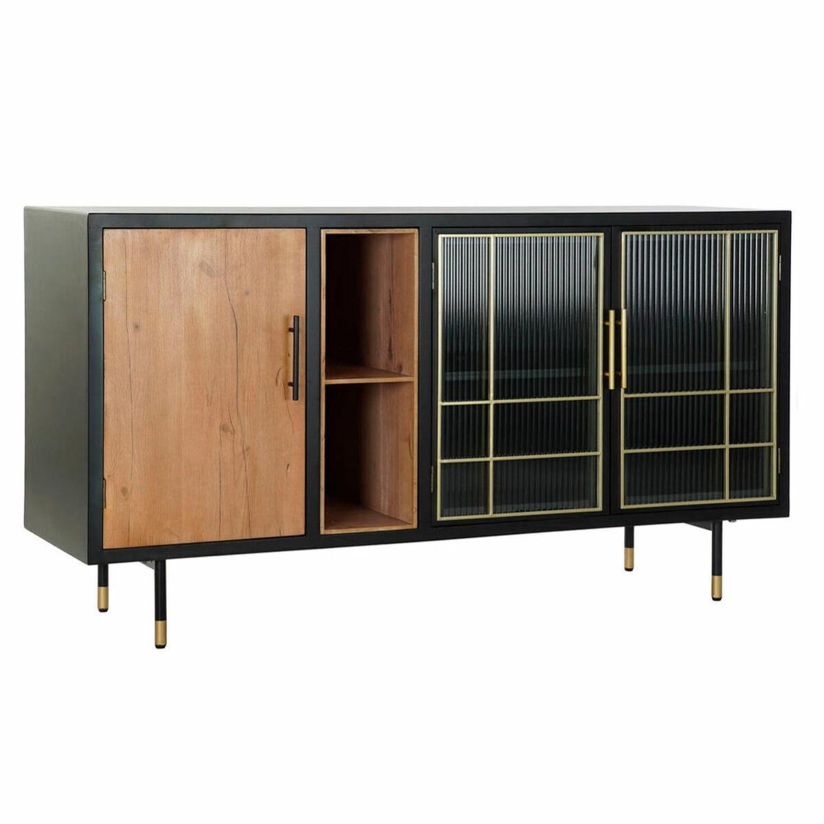 Buffet DKD Home Decor – Verre Et Acacia – 150x40.5x80 Cm – Neuf