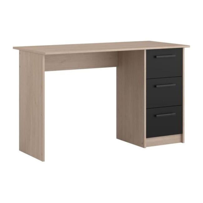 PARISOT Bureau Droit 3 Tiroirs D cor Chene Brooklyn L 121 4 X P 55 parisot-bureau-droit-3-tiroirs-d-cor-chene-brooklyn-l-121-4-x-p-55