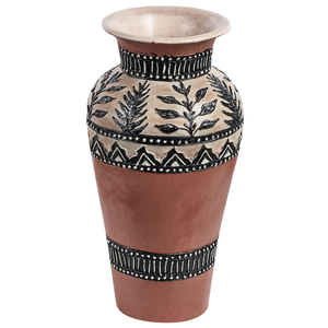 Vaso decorativo terracotta nero e bianco 35 cm KUALU 