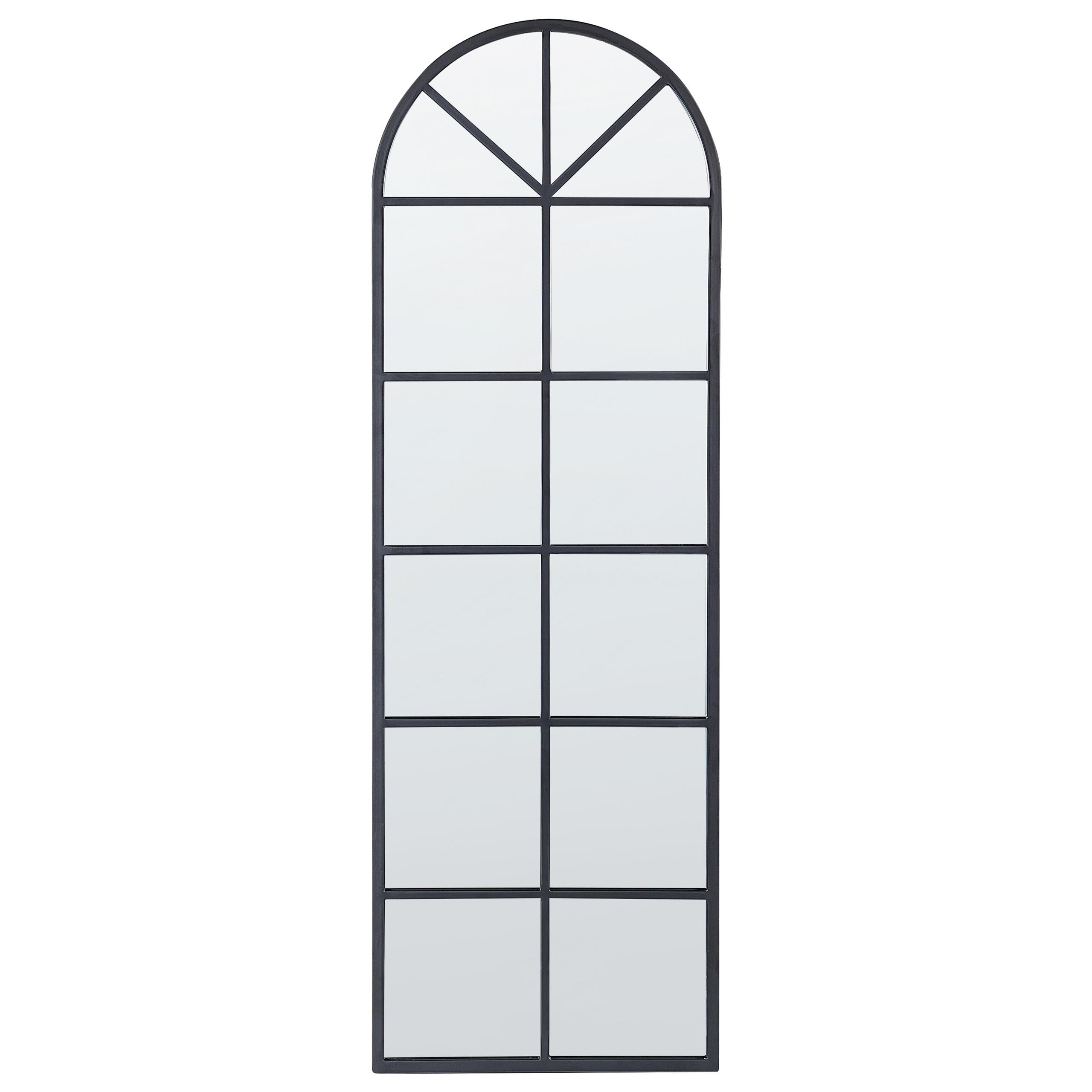 Espejo para puerta colgante Lesina 2 ganchos plástico 121 x 41 cm negro  [en.casa]