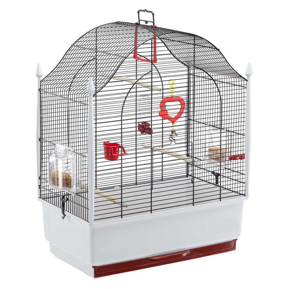Ferplast Cage à Oiseaux VILLA Cage pour Oiseaux, Canaris, Pinsons,  Perruches Ondulées, Inséparables, en Métal, Accessoires inclus Mangeoires  rotatives