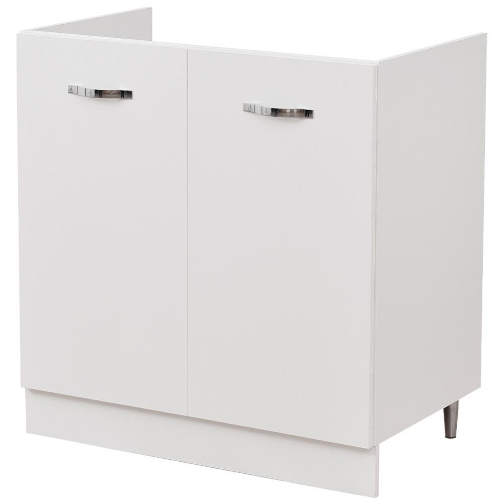 MadeInNature Mobile Sottolavello Bagno 60x30x70 Cm – Effetto Rovere Anticato E Bianco, Con Ante E Ripiano