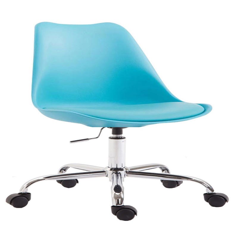 Chaise de bureau tabouret à roulette hauteur réglable bleu