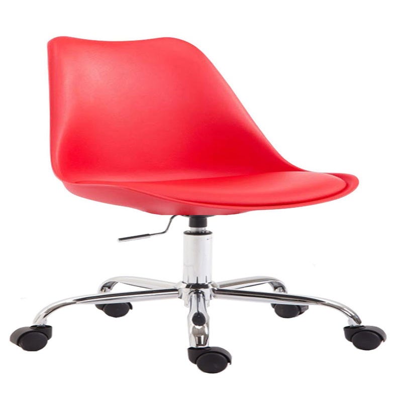 Chaise de bureau tabouret à roulette hauteur réglable rouge