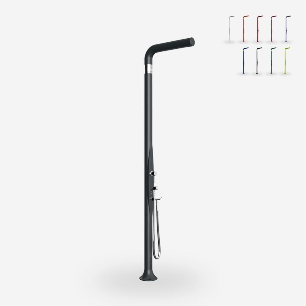 Ducha Para Piscina Al Aire Libre Con Jardín Moderno Con Mezclador De Ducha De Mano Arkema Design Funny Yang T245 - Antracita