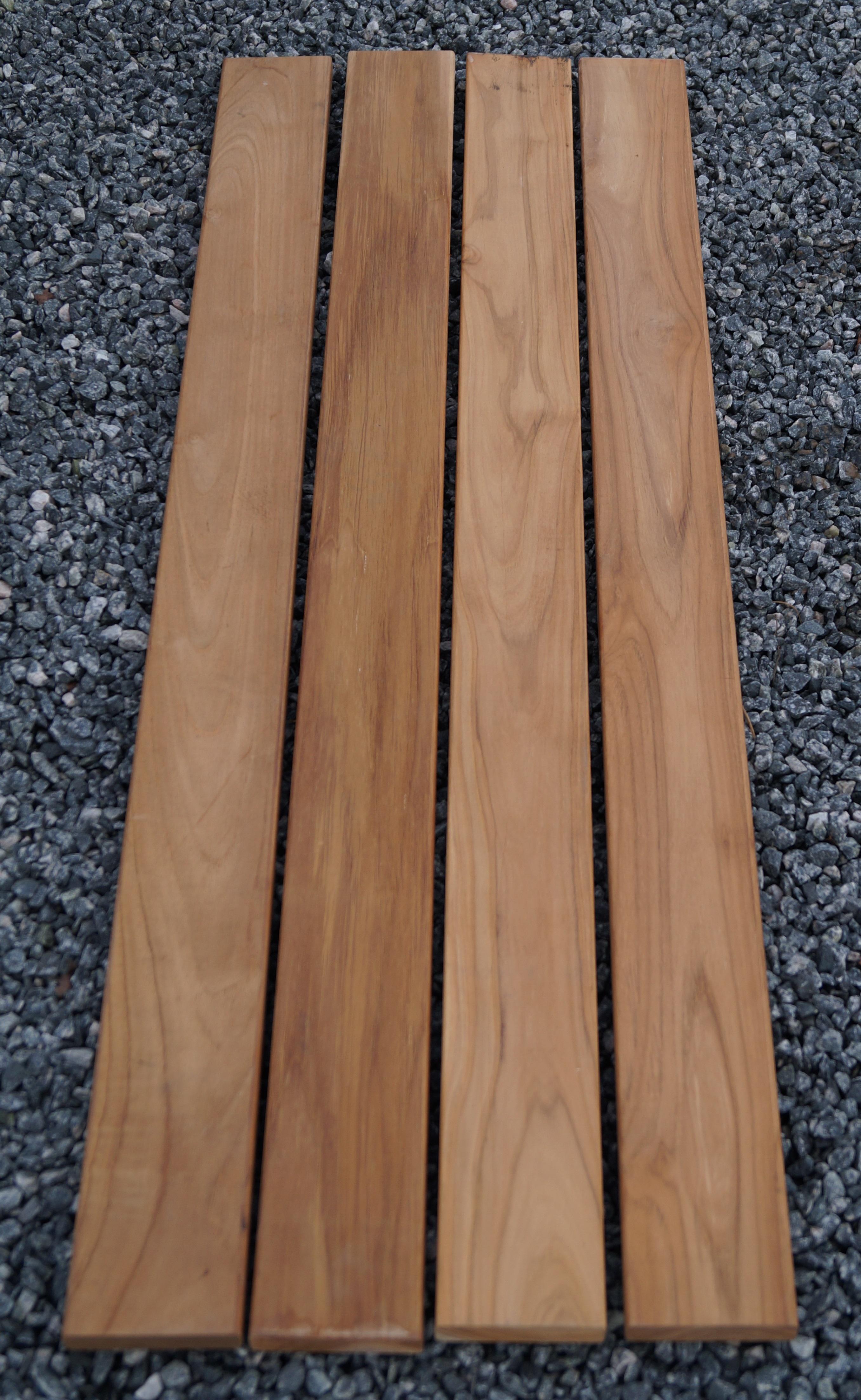 Gabiona - soporte corto de banco de jardín teak 30 cm - alta calidad
