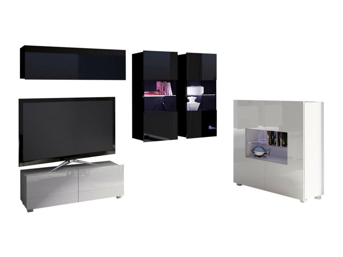 Madia Buffet ROMA Nera Laccata Lucido 2 Ante E 3 Cassetti - Foto 4