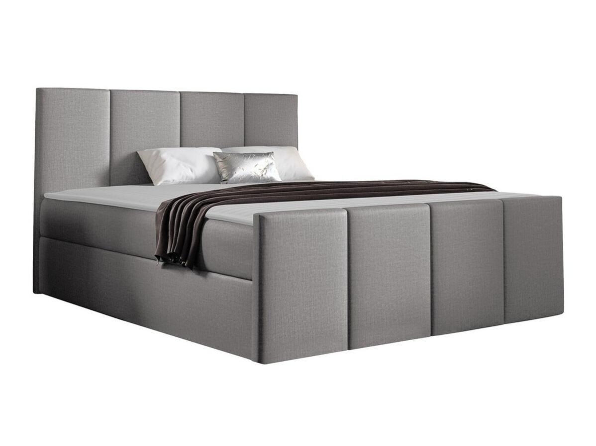 Cama continental baltimore 154, continental, doble, gris, 160x200, tapiz, somieres, 164x213x103cm