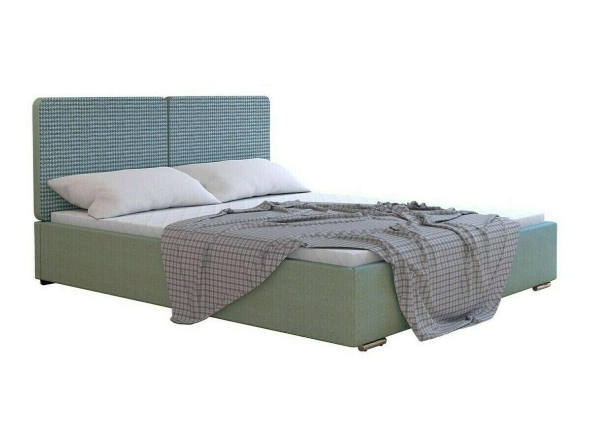 Cama florence 103, doble, verde, 160x200, tapiz, somieres, 173x214x97cm