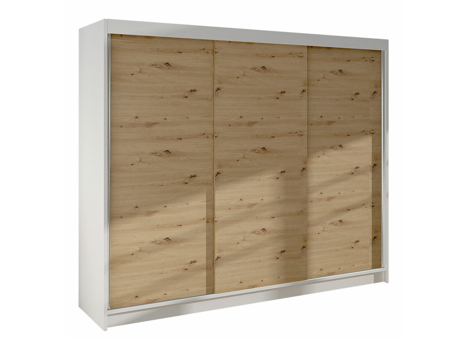 Armoire Atlanta 160, Chêne Artisan, Blanc, 215x200x58cm, Wardrobe doors