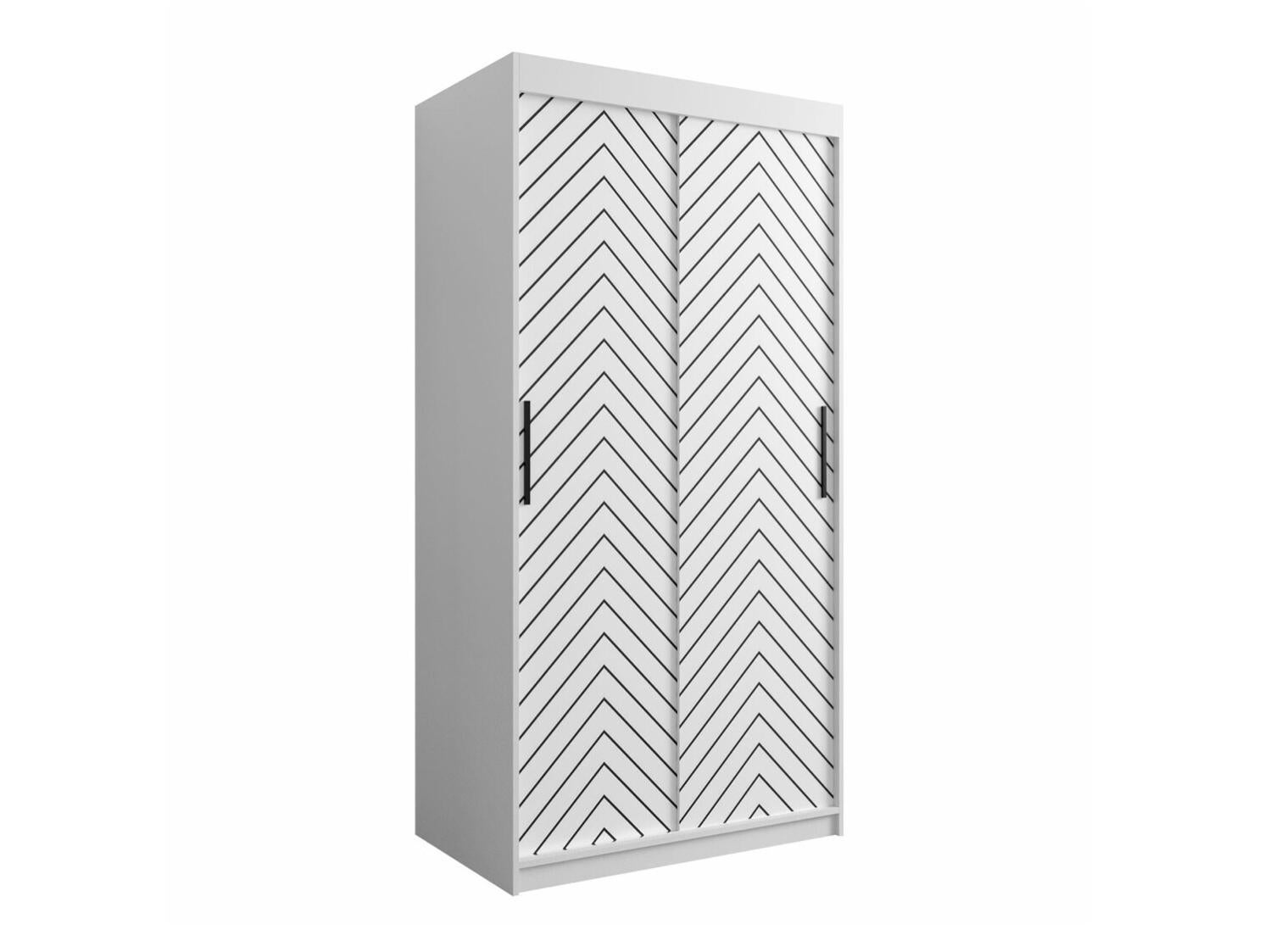Armoire Hartford 306, Noir, Blanc, 200x100x62cm, Wardrobe doors