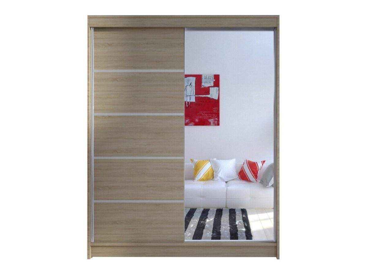 Armoire Atlanta 143, Sonoma chêne, 200x150x58cm, Wardrobe doors