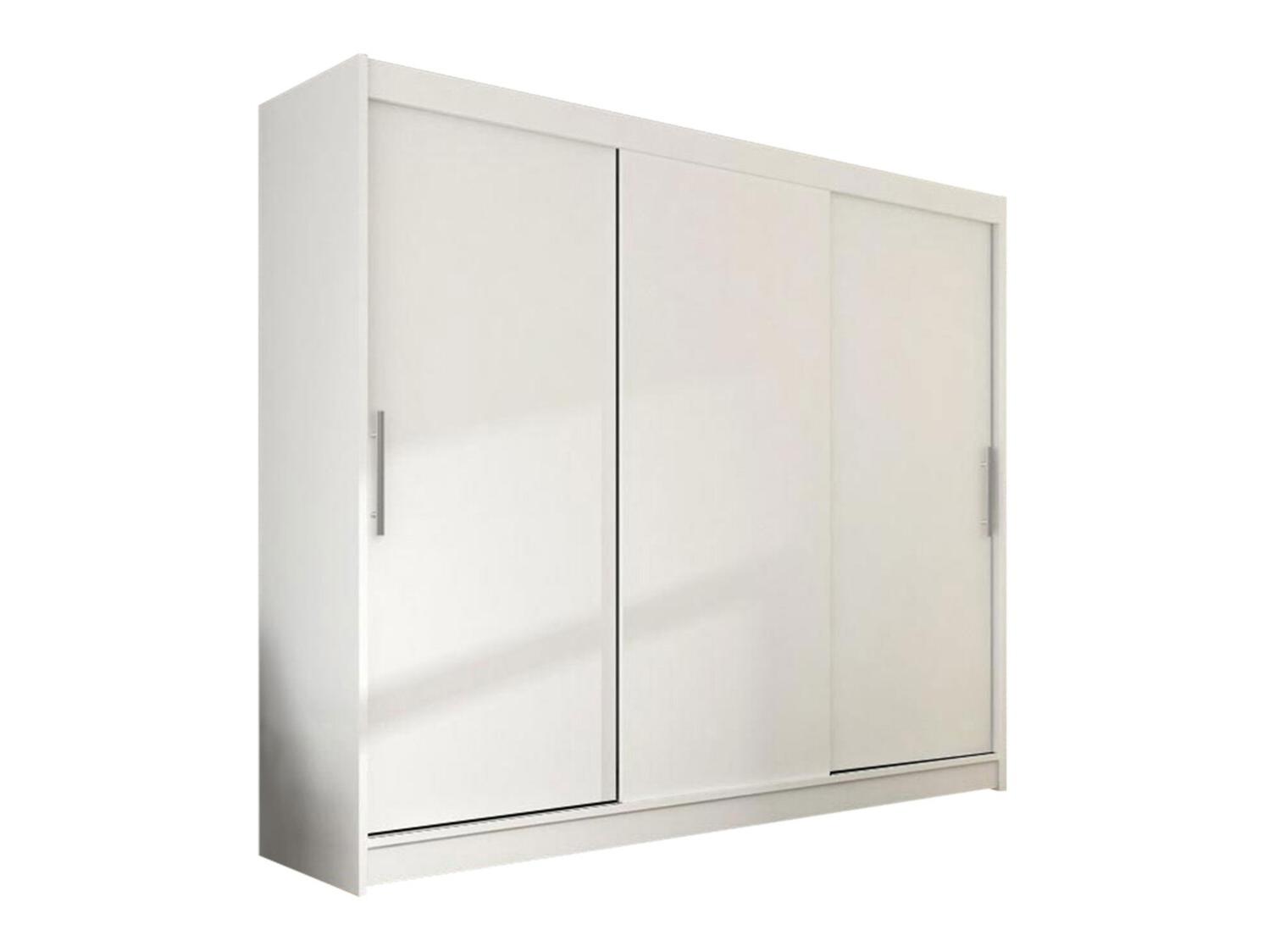 Armoire Atlanta 118, Blanc, 215x250x58cm, Wardrobe doors Glissement, Number of shelves 9.00