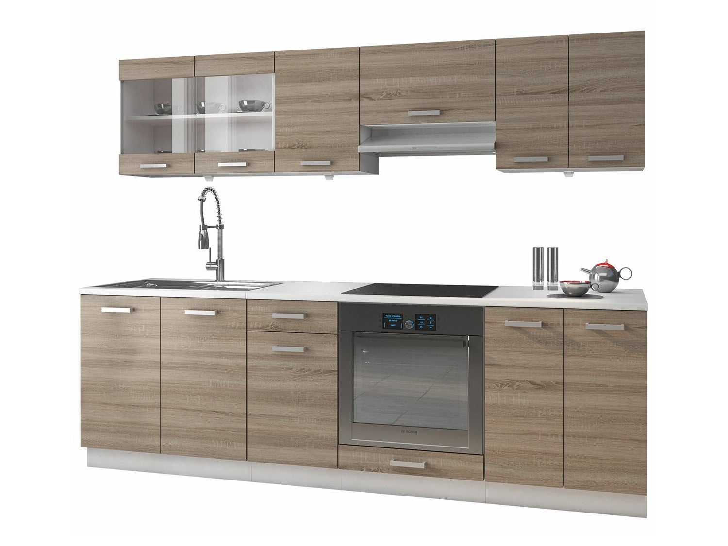 Conjunto de cocina Trenton 169 , 240x45cm, Encimera, Aglomerado