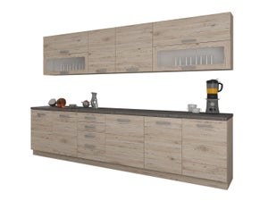 Conjunto de cocina Trenton 105, 240x60cm, Encimera, Aglomerado