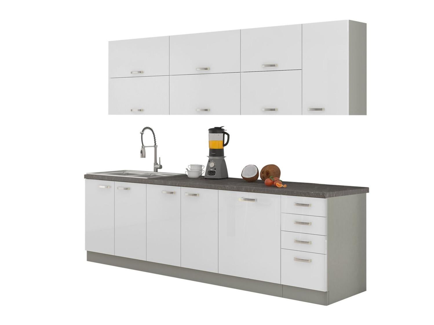 Composizione Cucina Upa 100, 253cm, Angolare, Pannello Di Fibra A Media Densit&agrave;, Truciolare