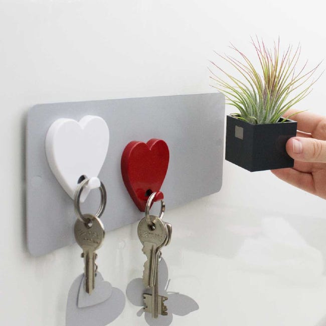 Porte-clés mural en forme de cœur tableau magnétique d