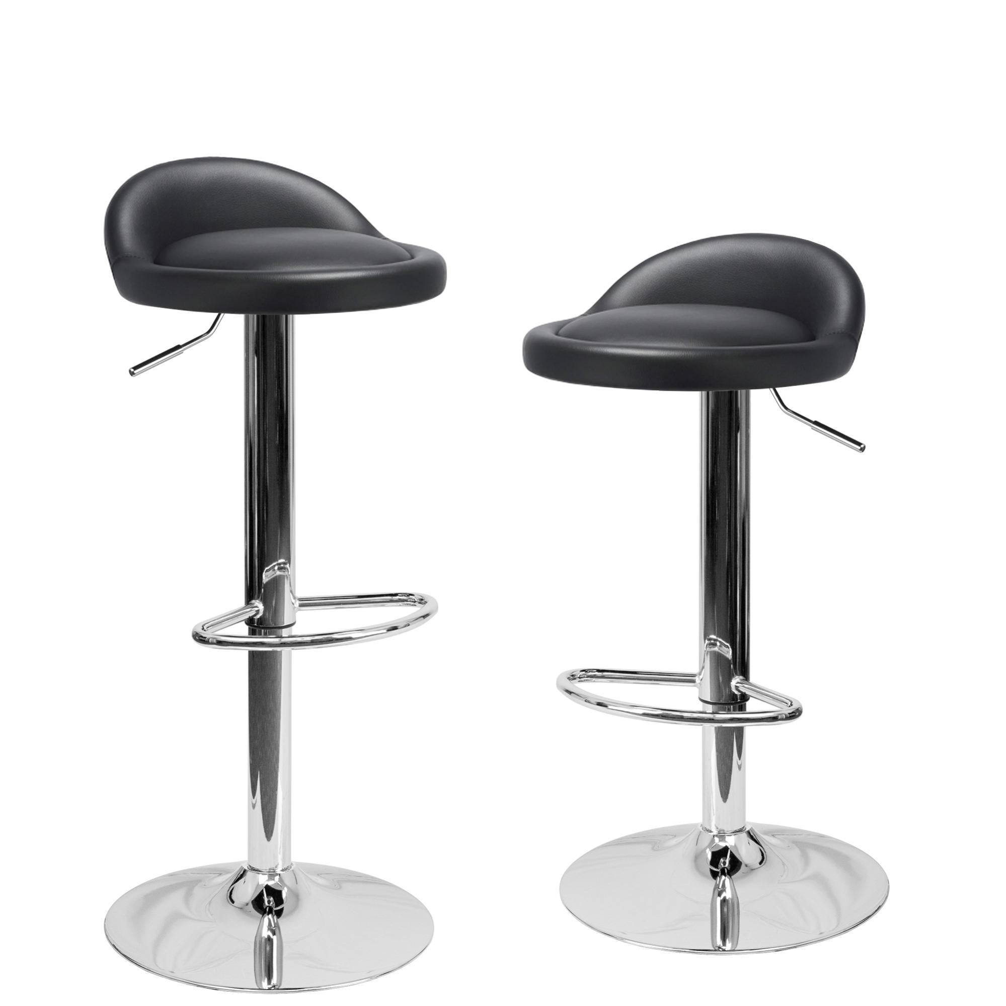 GIANTEX Set di 2 Sgabelli da 65 cm, con Sedili in Pelle Intrecciata, Comodi Poggiapiedi e Strutture in Legno Massiccio a Forma di A, Carico Massimo di 150 kg Ciascuno