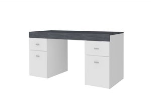 Bureaux, meubles et rangements, Bureau MASDROVIA 160 x 60 blanc brillant  avec caisson 3 tiroirs