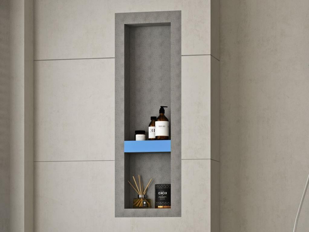 Niche de douche à encastrer et prête à carreler avec 1 étagère 31 x