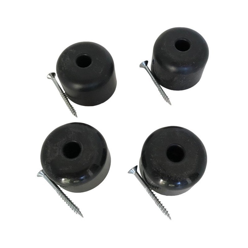 Lot de 4 pieds ronds diamètre 50 mm hauteur 35 mm à visser avec 4 vis 5