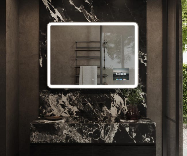 Interruttore Touch Per Specchio Da Bagno Intelligente - Sensore Tattile Isolato, Luce Di Sfondo, ON/OFF, 12V DC (5x5 Cm)