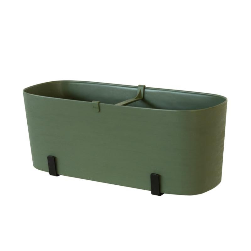 Ondis24 Vaso Cubo Caro Effetto Cemento, Plastica Riciclata 100%, Antracite, 39x39x39 Cm, Con Ruote Integrate