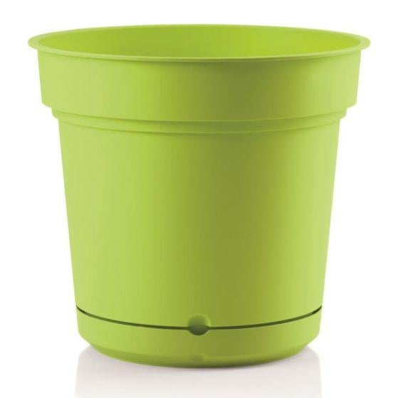 12 vasi da fiori da 17 cm, in plastica, colore nero, con sottovaso e