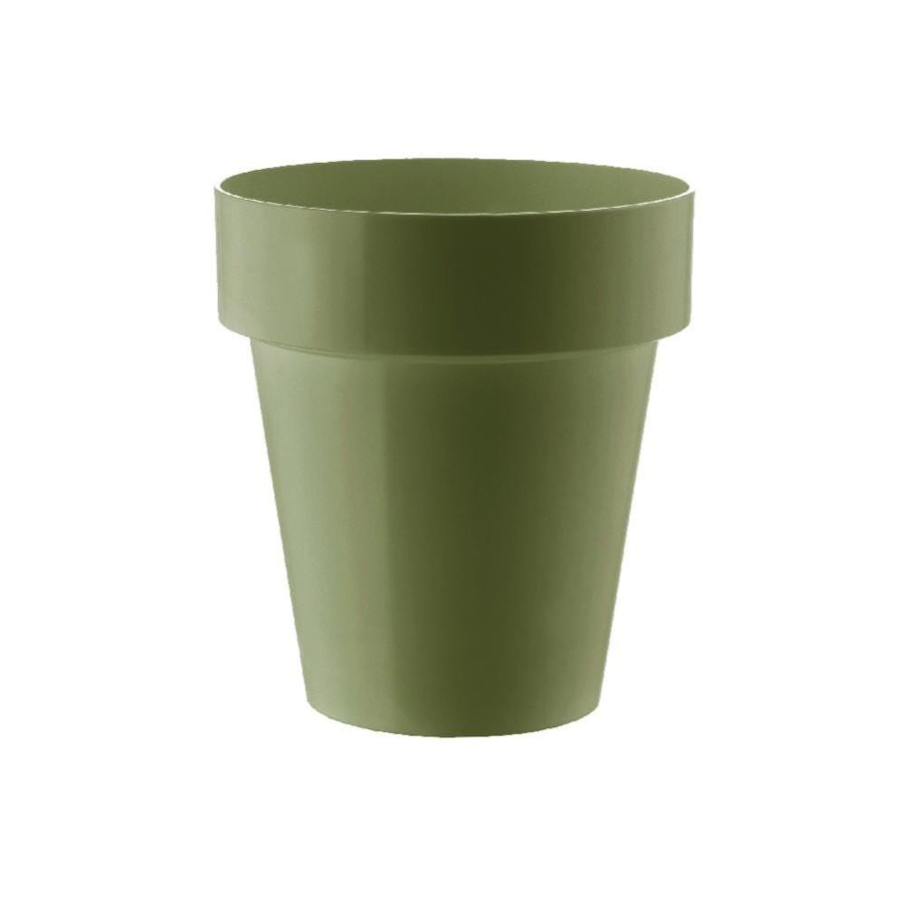 2 Vaso Da Fiori In Plastica Color Verde Salvia Coubi Round P 13,5 X 13 - Foto 9