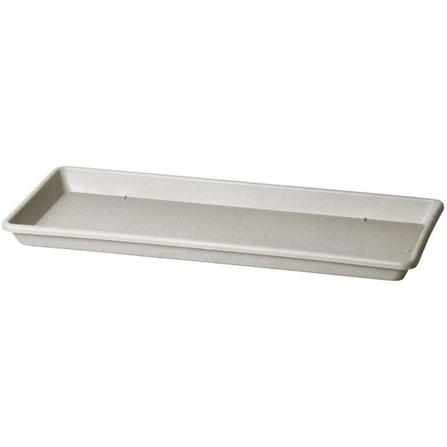 Sottovaso Rettangolare Capri XL Bianco, 71x34x4.5 Cm, Per Fioriera Capri XL
